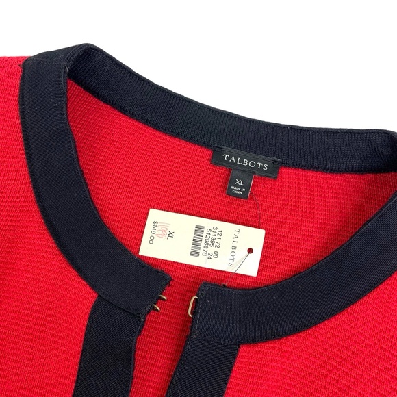 NWT Talbots Sweater Blazer in Red and Black - Picture 3 of 5